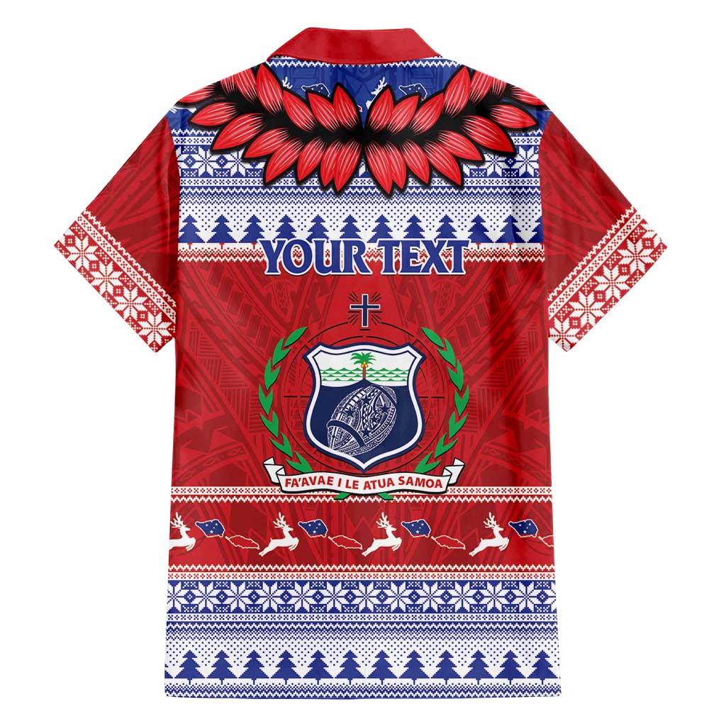 Personalised Toa Samoa Rugby Christmas Family Matching Off Shoulder Maxi Dress and Hawaiian Shirt Ula Fala Samoan Pattern Red LT14 - Polynesian Pride