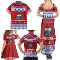 Personalised Toa Samoa Rugby Christmas Family Matching Summer Maxi Dress and Hawaiian Shirt Ula Fala Samoan Pattern Red LT14 - Polynesian Pride
