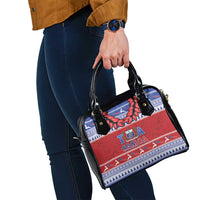 Toa Samoa Rugby Christmas Shoulder Handbag Ula Fala Samoan Pattern Red - Polynesian Pride