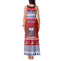 Personalised Toa Samoa Rugby Christmas Tank Maxi Dress Ula Fala Samoan Pattern Red LT14 - Polynesian Pride