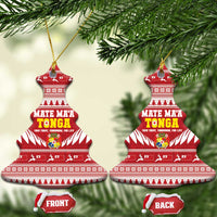 Tonga Rugby Christmas Ceramic Ornament Mate Maa Tonga Ngatu Pattern - Polynesian Pride