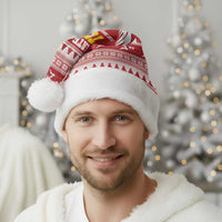 Tonga Rugby Christmas Santa Hat Mate Maa Tonga Ngatu Pattern - Polynesian Pride