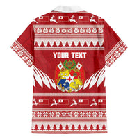 Personalised Tonga Rugby Christmas Family Matching Off The Shoulder Long Sleeve Dress and Hawaiian Shirt Mate Maa Tonga Ngatu Pattern LT14 - Polynesian Pride