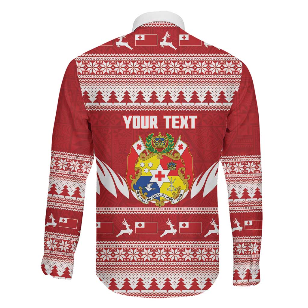 Personalised Tonga Rugby Christmas Family Matching Off The Shoulder Long Sleeve Dress and Hawaiian Shirt Mate Maa Tonga Ngatu Pattern LT14 - Polynesian Pride