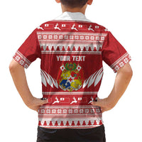 Personalised Tonga Rugby Christmas Family Matching Puletasi and Hawaiian Shirt Mate Maa Tonga Ngatu Pattern - Polynesian Pride