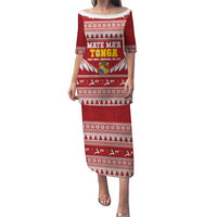 Personalised Tonga Rugby Christmas Family Matching Puletasi and Hawaiian Shirt Mate Maa Tonga Ngatu Pattern - Polynesian Pride