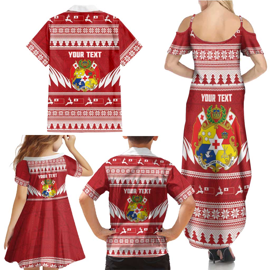 Personalised Tonga Rugby Christmas Family Matching Summer Maxi Dress and Hawaiian Shirt Mate Maa Tonga Ngatu Pattern LT14 - Polynesian Pride