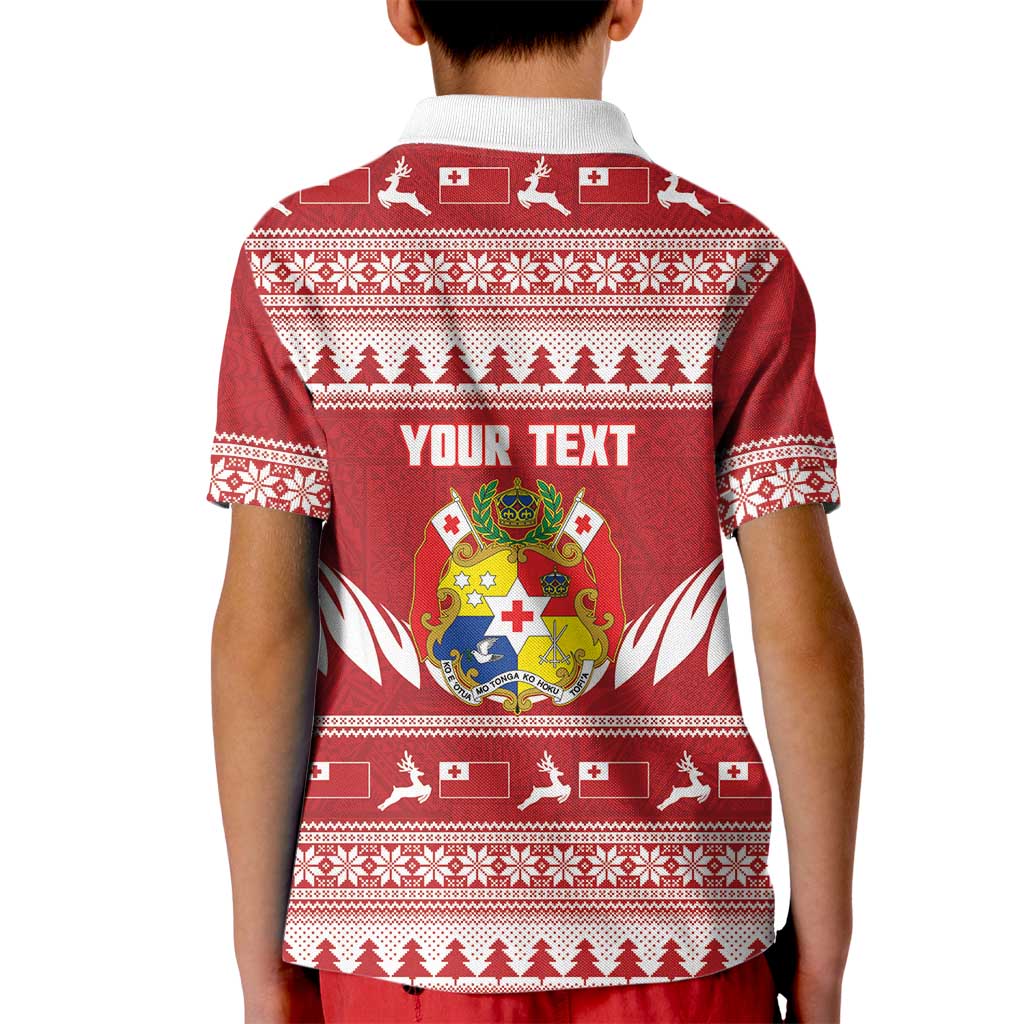 Personalised Tonga Rugby Christmas Kid Polo Shirt Mate Maa Tonga Ngatu Pattern LT14 - Polynesian Pride