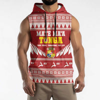 Personalised Tonga Rugby Christmas Sleeveless Hoodie Mate Maa Tonga Ngatu Pattern LT14 - Polynesian Pride