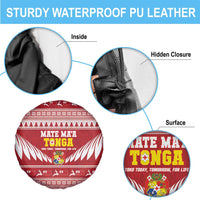 Tonga Rugby Christmas Spare Tire Cover Mate Maa Tonga Ngatu Pattern - Polynesian Pride