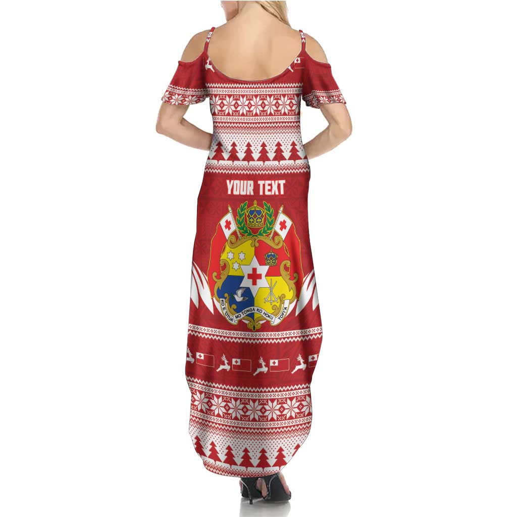 Personalised Tonga Rugby Christmas Summer Maxi Dress Mate Maa Tonga Ngatu Pattern LT14 - Polynesian Pride