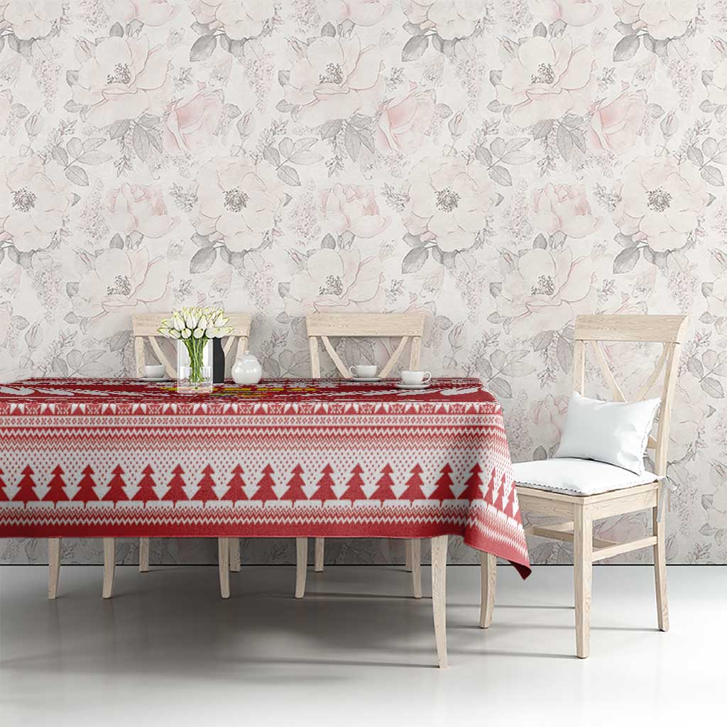 Tonga Rugby Christmas Tablecloth Mate Maa Tonga Ngatu Pattern - Polynesian Pride