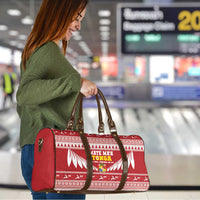 Tonga Rugby Christmas Travel Bag Mate Maa Tonga Ngatu Pattern - Polynesian Pride