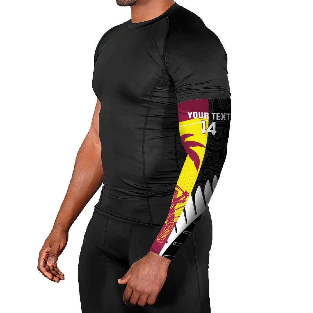 New Zealand and West Indies Cricket Custom Arm Sleeves Black Cap Windies Together - Polynesian Pride