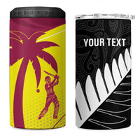 New Zealand and West Indies Cricket Custom 4 in 1 Can Cooler Tumbler Black Cap Windies Together LT14 One Size: 16 oz Black - Polynesian Pride