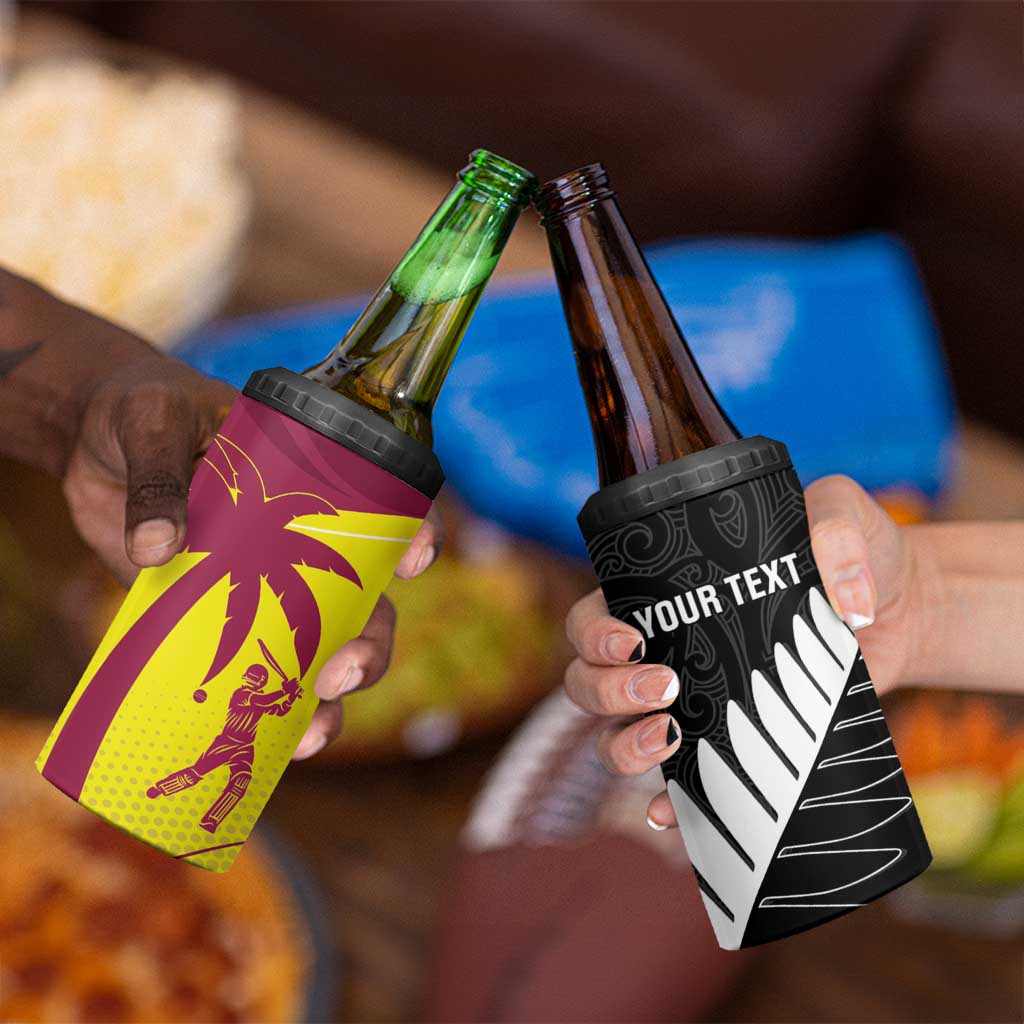 New Zealand and West Indies Cricket Custom 4 in 1 Can Cooler Tumbler Black Cap Windies Together LT14 - Polynesian Pride