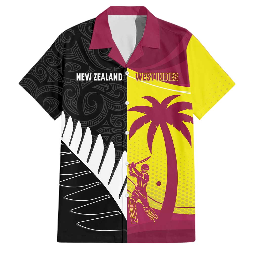 New Zealand and West Indies Cricket Custom Family Matching Long Sleeve Bodycon Dress and Hawaiian Shirt Black Cap Windies Together LT14 Dad's Shirt - Short Sleeve Black - Polynesian Pride