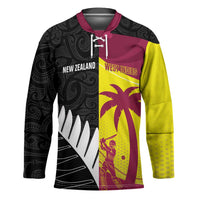 New Zealand and West Indies Cricket Custom Hockey Jersey Black Cap Windies Together - Polynesian Pride