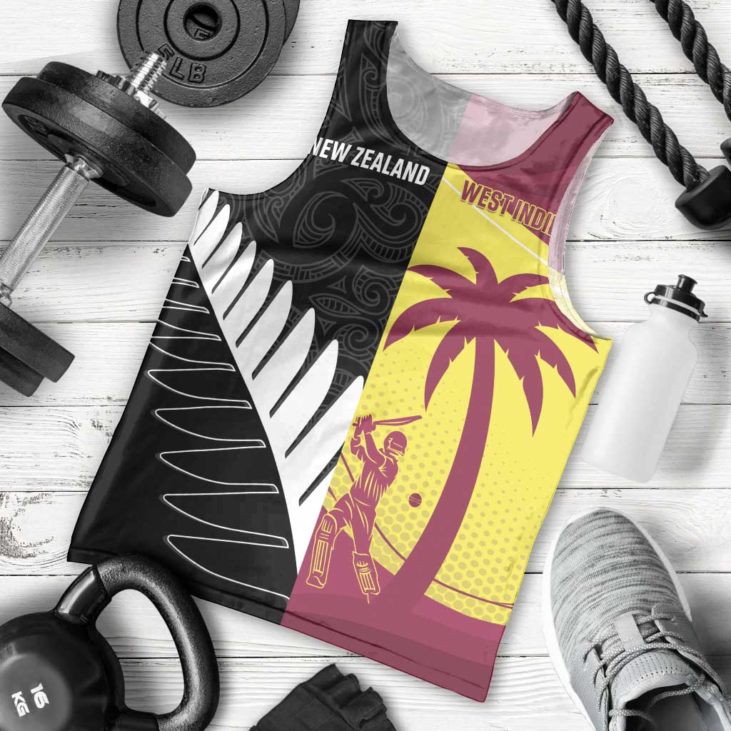 New Zealand and West Indies Cricket Custom Men Tank Top Black Cap Windies Together - Polynesian Pride