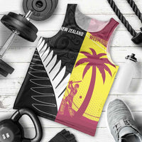 New Zealand and West Indies Cricket Custom Men Tank Top Black Cap Windies Together - Polynesian Pride