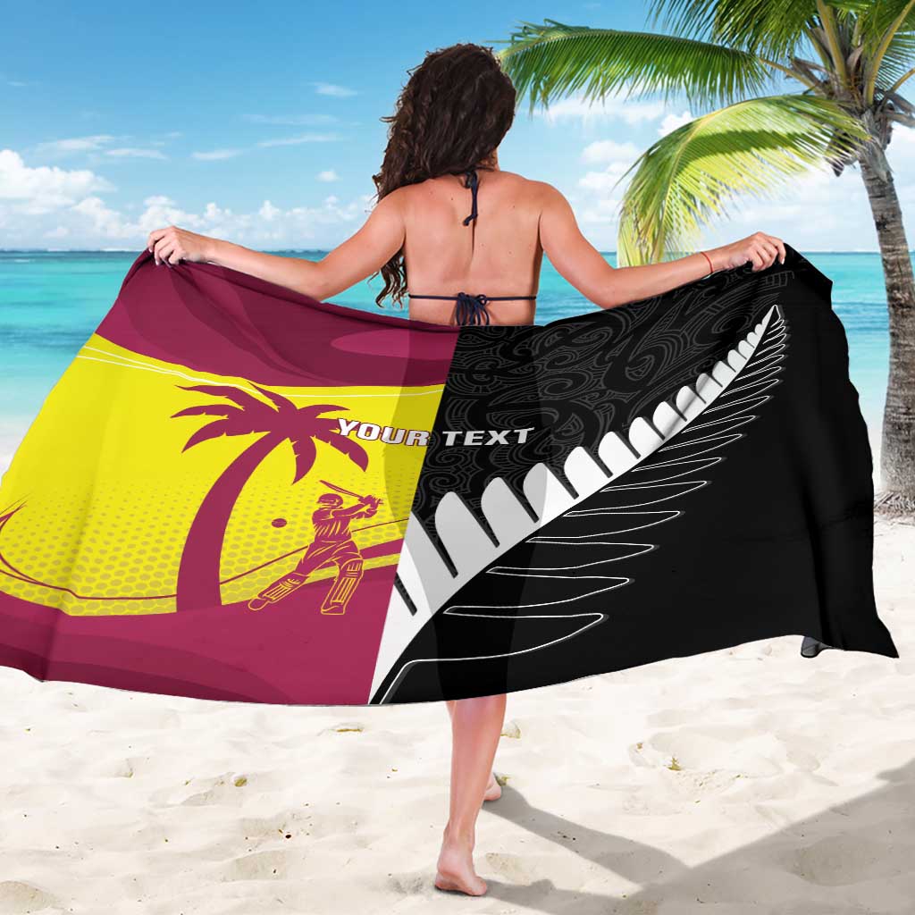 New Zealand and West Indies Cricket Custom Sarong Black Cap Windies Together LT14 - Polynesian Pride