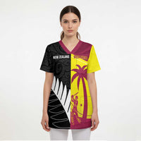 New Zealand and West Indies Cricket Custom Scrub Top Black Cap Windies Together LT14 - Polynesian Pride