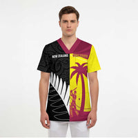 New Zealand and West Indies Cricket Custom Scrub Top Black Cap Windies Together LT14 - Polynesian Pride