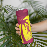New Zealand and West Indies Cricket Custom Skinny Tumbler Black Cap Windies Together LT14 - Polynesian Pride
