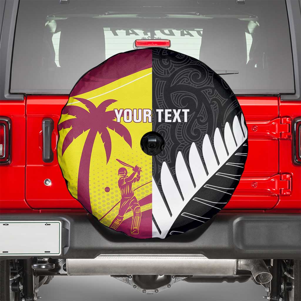 New Zealand and West Indies Cricket Custom Spare Tire Cover Black Cap Windies Together LT14 - Polynesian Pride
