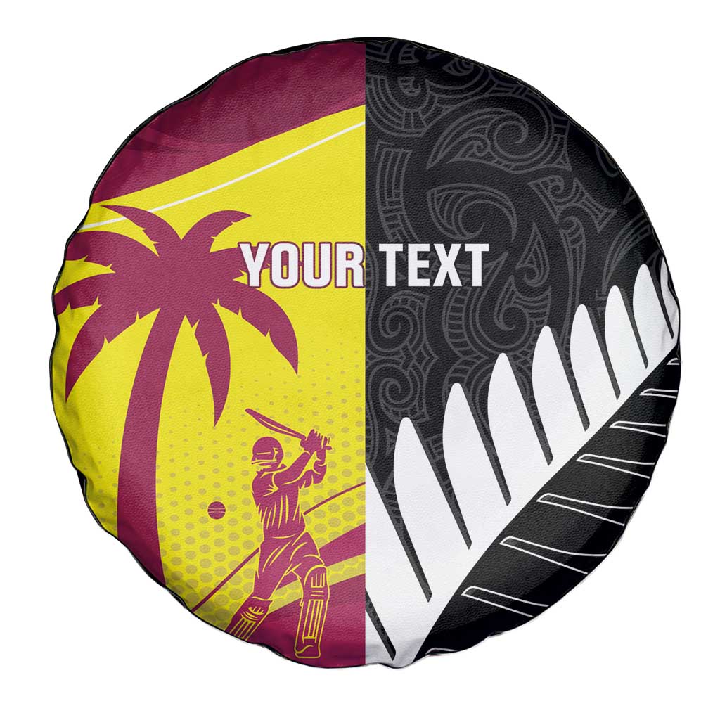 New Zealand and West Indies Cricket Custom Spare Tire Cover Black Cap Windies Together LT14 - Polynesian Pride