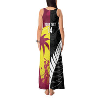 New Zealand and West Indies Cricket Custom Tank Maxi Dress Black Cap Windies Together LT14 - Polynesian Pride