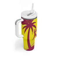 New Zealand and West Indies Cricket Custom Tumbler With Handle Black Cap Windies Together - Polynesian Pride