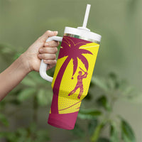 New Zealand and West Indies Cricket Custom Tumbler With Handle Black Cap Windies Together - Polynesian Pride
