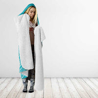 New Zealand Silver Fern Cricket Custom Hooded Blanket Black Cap Teal Maori Pattern - Polynesian Pride