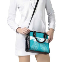 New Zealand Silver Fern Cricket Custom Shoulder Handbag Black Cap Teal Maori Pattern - Polynesian Pride