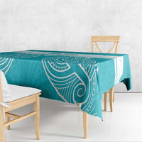 New Zealand Silver Fern Cricket Custom Tablecloth Black Cap Teal Maori Pattern LT14 - Polynesian Pride
