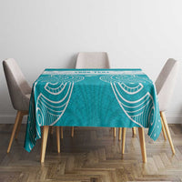 New Zealand Silver Fern Cricket Custom Tablecloth Black Cap Teal Maori Pattern LT14 - Polynesian Pride