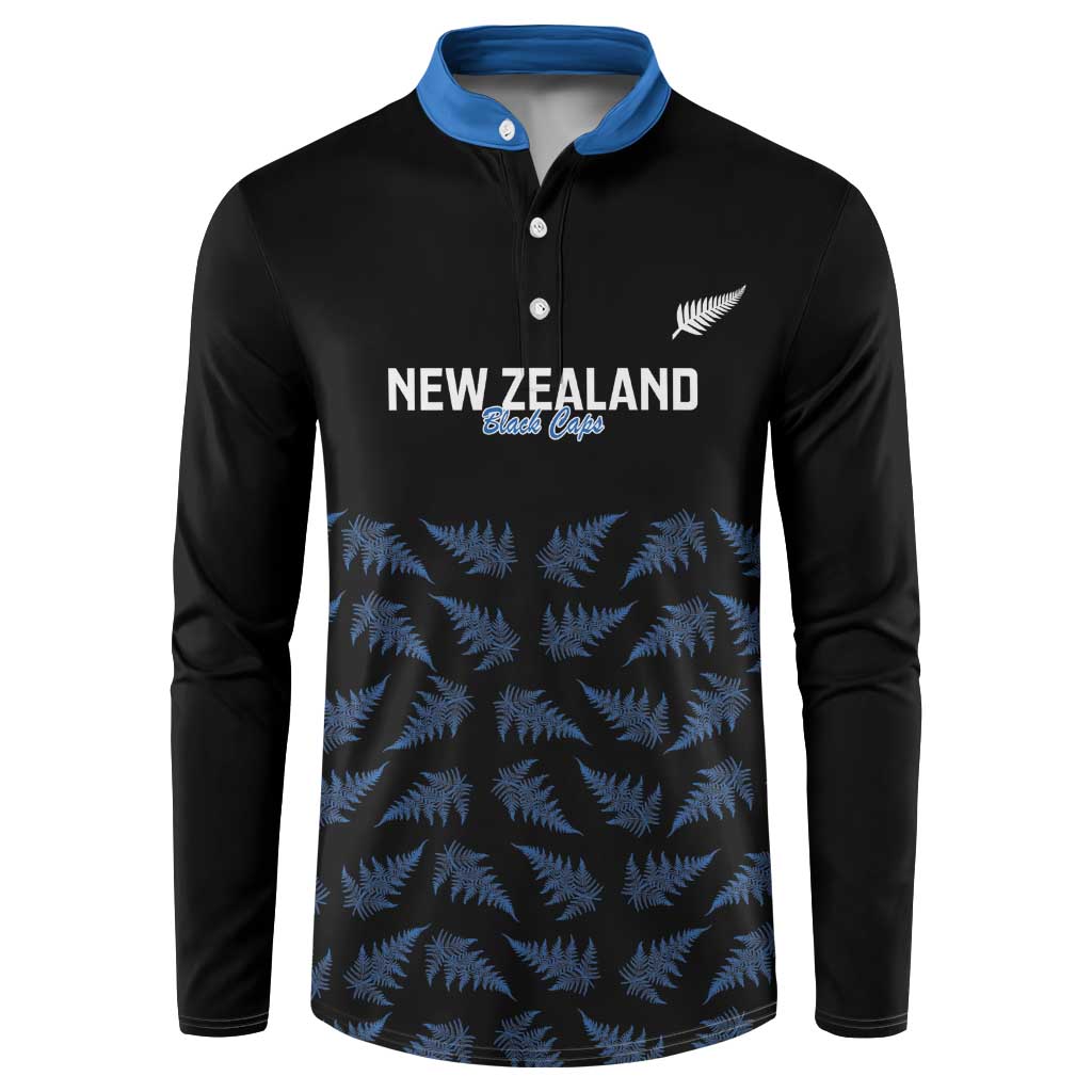 New Zealand Silver Fern Cricket Custom Button Sweatshirt Black Cap T20 Version LT14 Black - Polynesian Pride