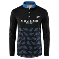 New Zealand Silver Fern Cricket Custom Button Sweatshirt Black Cap T20 Version LT14 Black - Polynesian Pride