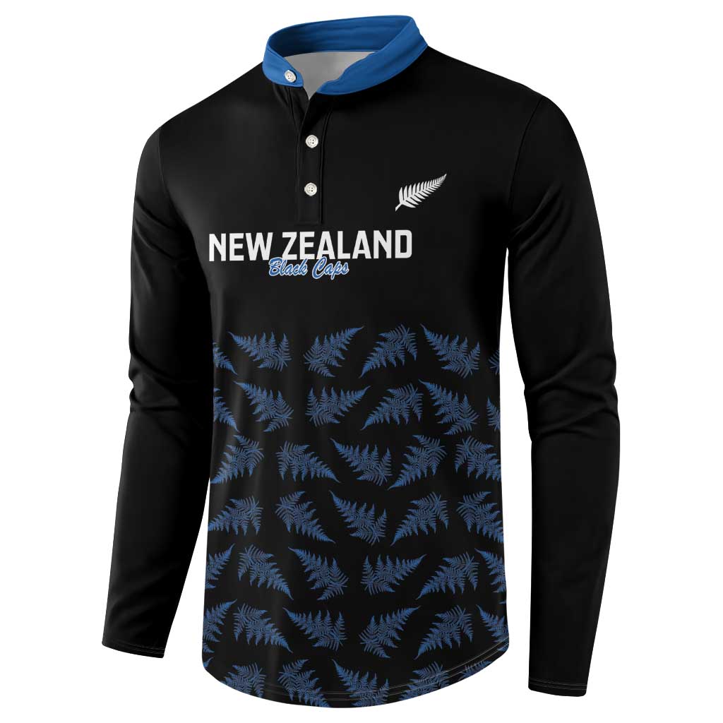 New Zealand Silver Fern Cricket Custom Button Sweatshirt Black Cap T20 Version LT14 - Polynesian Pride