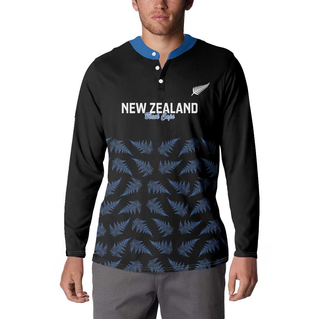 New Zealand Silver Fern Cricket Custom Button Sweatshirt Black Cap T20 Version LT14 - Polynesian Pride