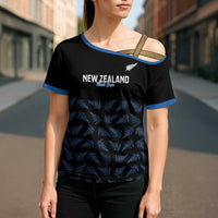 New Zealand Silver Fern Cricket Custom Cross Shoulder Shirt Black Cap T20 Version - Polynesian Pride