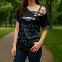 New Zealand Silver Fern Cricket Custom Cross Shoulder Shirt Black Cap T20 Version - Polynesian Pride