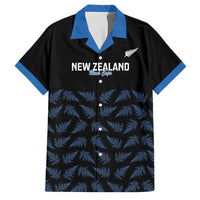New Zealand Silver Fern Cricket Custom Family Matching Off The Shoulder Long Sleeve Dress and Hawaiian Shirt Black Cap T20 Version LT14 Dad's Shirt - Short Sleeve Black - Polynesian Pride