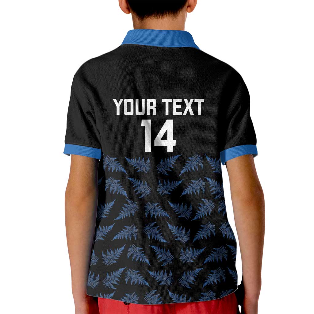 New Zealand Silver Fern Cricket Custom Kid Polo Shirt Black Cap T20 Version - Polynesian Pride