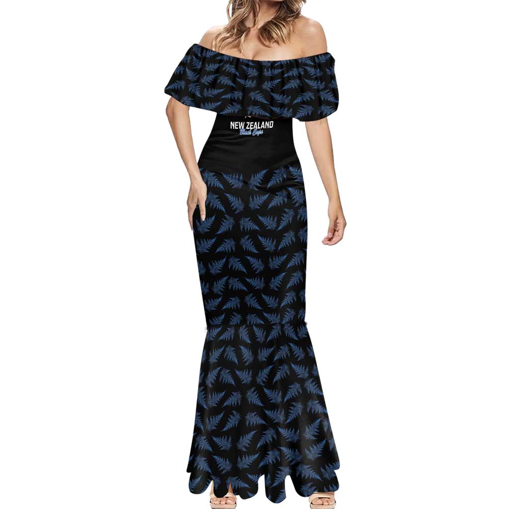 New Zealand Silver Fern Cricket Custom Mermaid Dress Black Cap T20 Version - Polynesian Pride