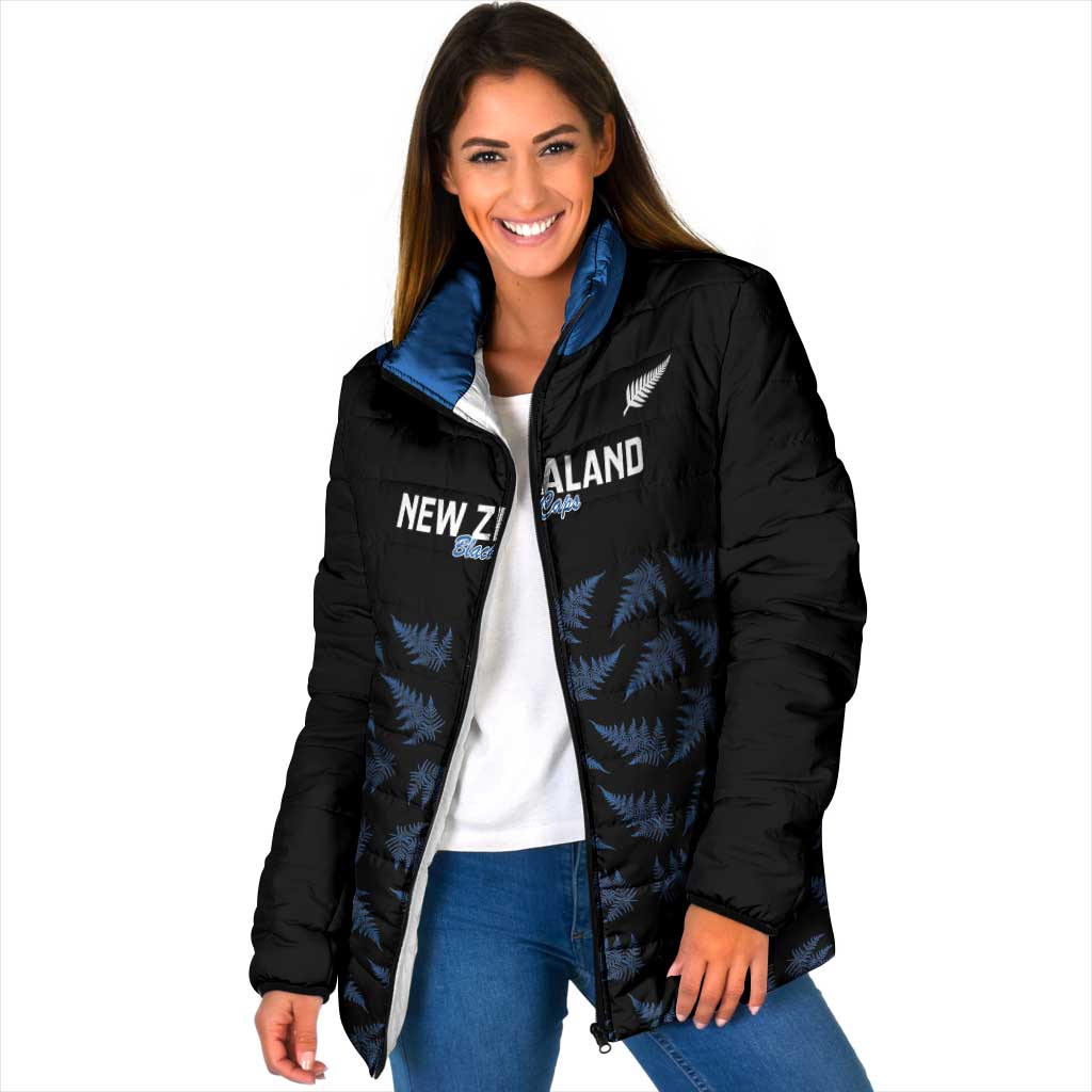 New Zealand Silver Fern Cricket Custom Padded Jacket Black Cap T20 Version - Polynesian Pride