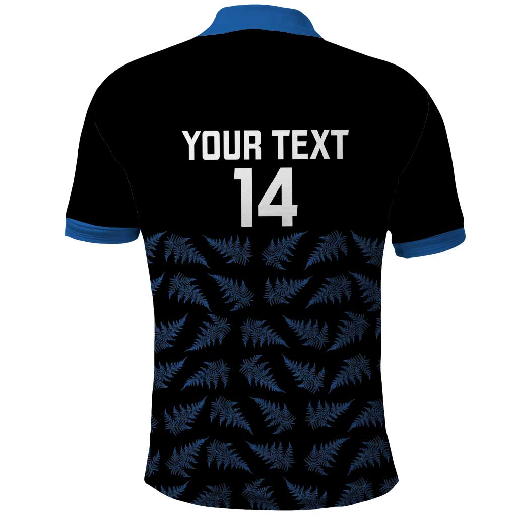 New Zealand Silver Fern Cricket Custom Polo Shirt Black Cap T20 Version - Polynesian Pride