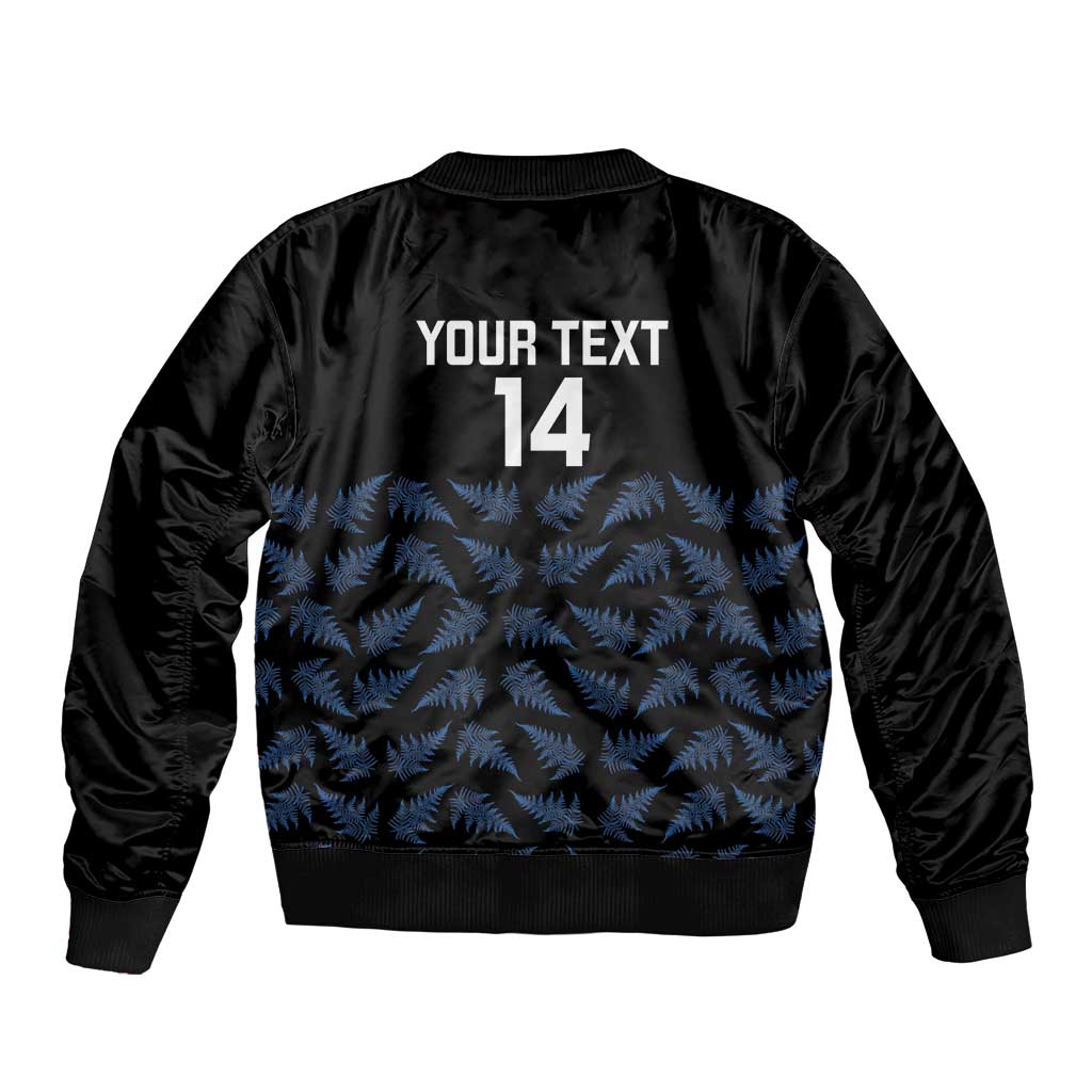 New Zealand Silver Fern Cricket Custom Sleeve Zip Bomber Jacket Black Cap T20 Version - Polynesian Pride