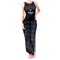 New Zealand Silver Fern Cricket Custom Tank Maxi Dress Black Cap T20 Version - Polynesian Pride